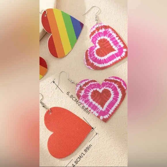 Faux Leather Tye Dye Earrings - Picture 3 of 3